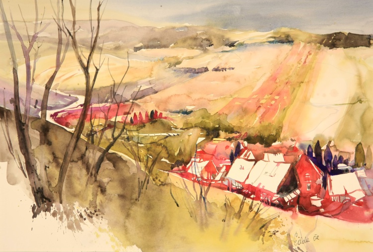 Blumenthal – Aquarell · 36 × 56 cm · 2008