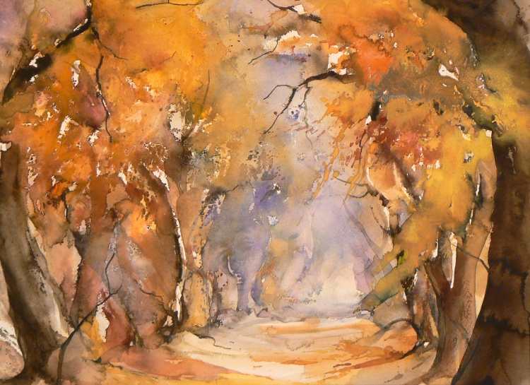 Herbstwald – Aquarell · 37 × 57 cm · 2008
