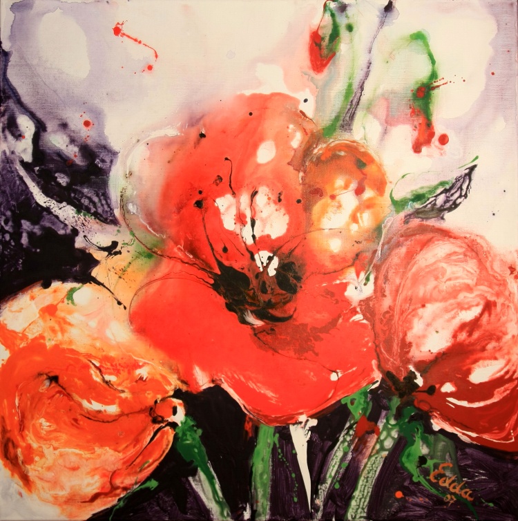 Klatschmohn – Acryl · 80 × 80 cm · 2007