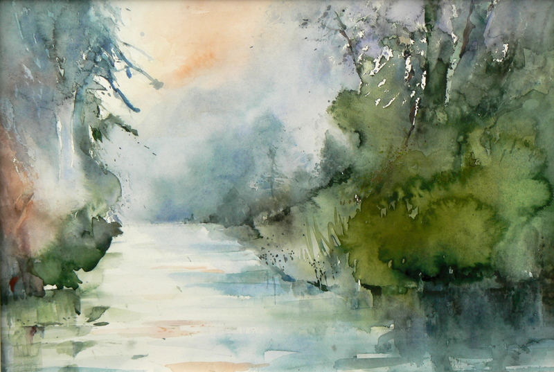 Nebellandschaft – Aquarell · 47 × 33 cm · 2011