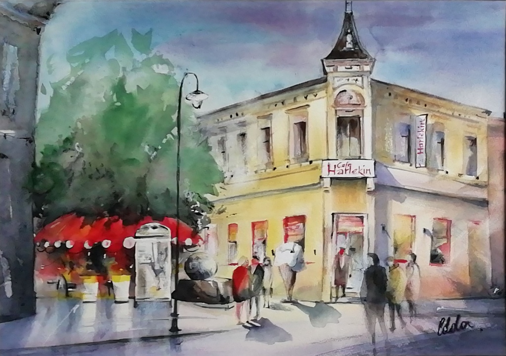 Harlekin – Aquarell · 38 × 50 cm · 2020