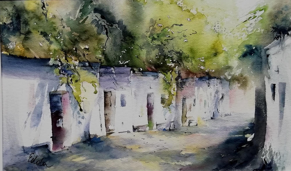 Kellergasse Radyweg – Aquarell · 50 × 70 cm · 2021