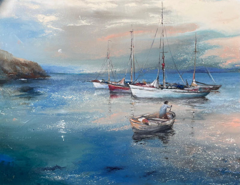 Boote 24 – Acryl · 60 × 80 cm · 2024